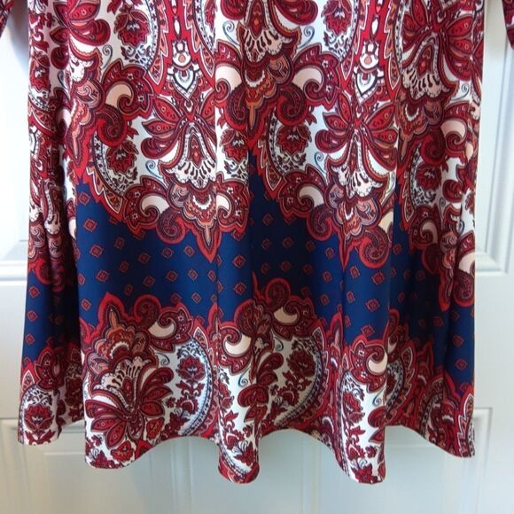 New Directions paisley print 3/4 sleeve dress - Picture 4 of 12